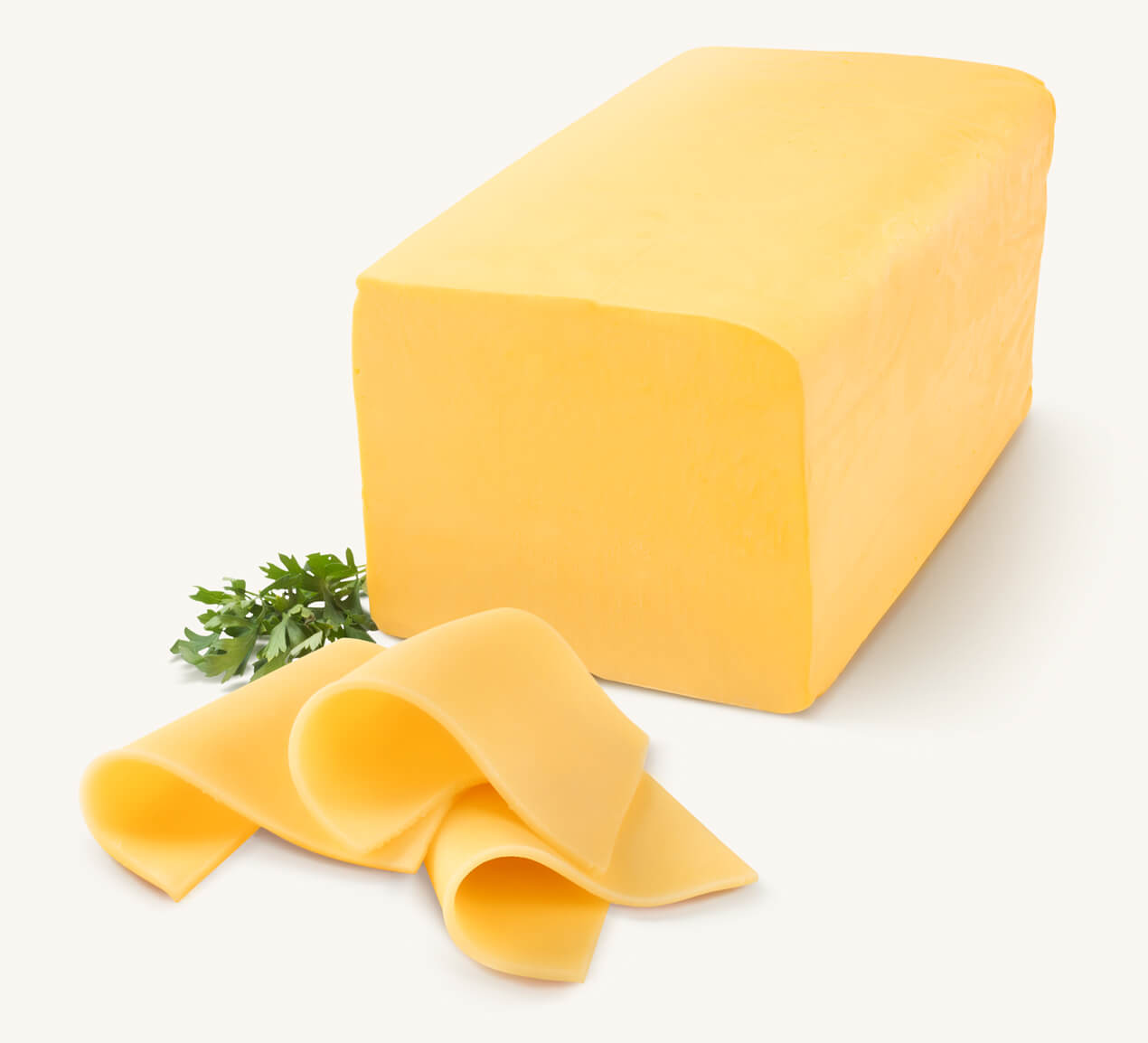 barra-queso-cheddar-feteable Queso Cheddar en barra, acompañado de fetas finas y perejil fresco